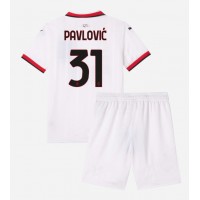 AC Milan Strahinja Pavlovic #31 Bortaställ Barn 2024-25 Korta ärmar (+ Korta byxor)